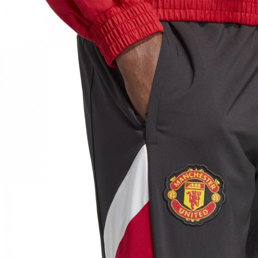 adidas Manchester United FC Icon Retro Tracksuit Bottoms Mens Black