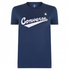 Converse Nova Logo T Shirt Ladies Navy