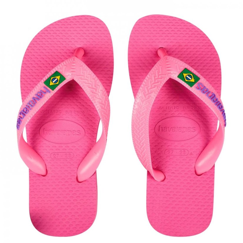 Havaianas Brasil Logo Flip Flops CrystalRose0129