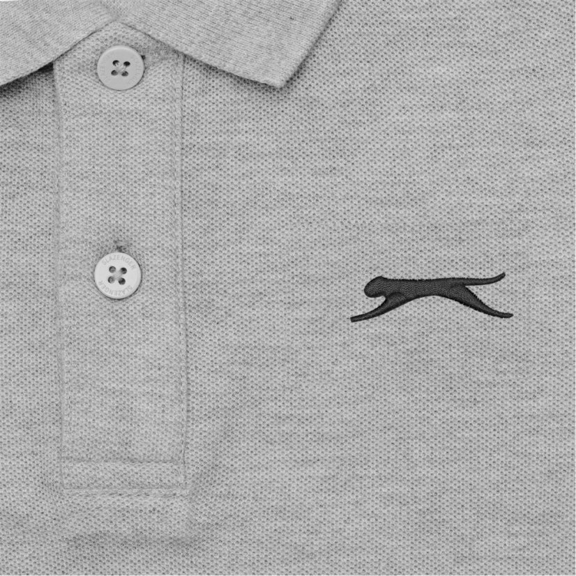 Slazenger Plain Polo Shirt Junior Grey Marl