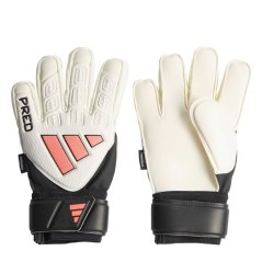 adidas Predator Match Fingersave Goalkeeper Gloves Juniors White/Black