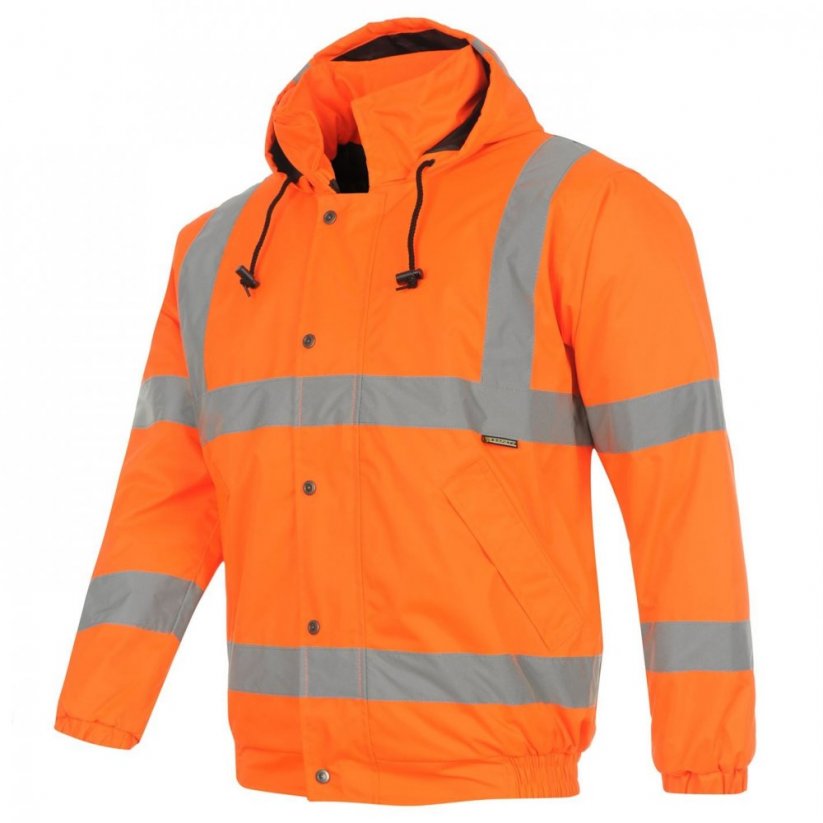 Dunlop Hi Vis Bomber Jacket Mens Orange