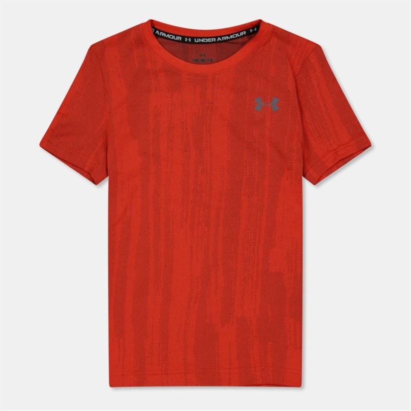 Under Armour Kids' Seamless Short-Sleeve Performance Gym Top Orange