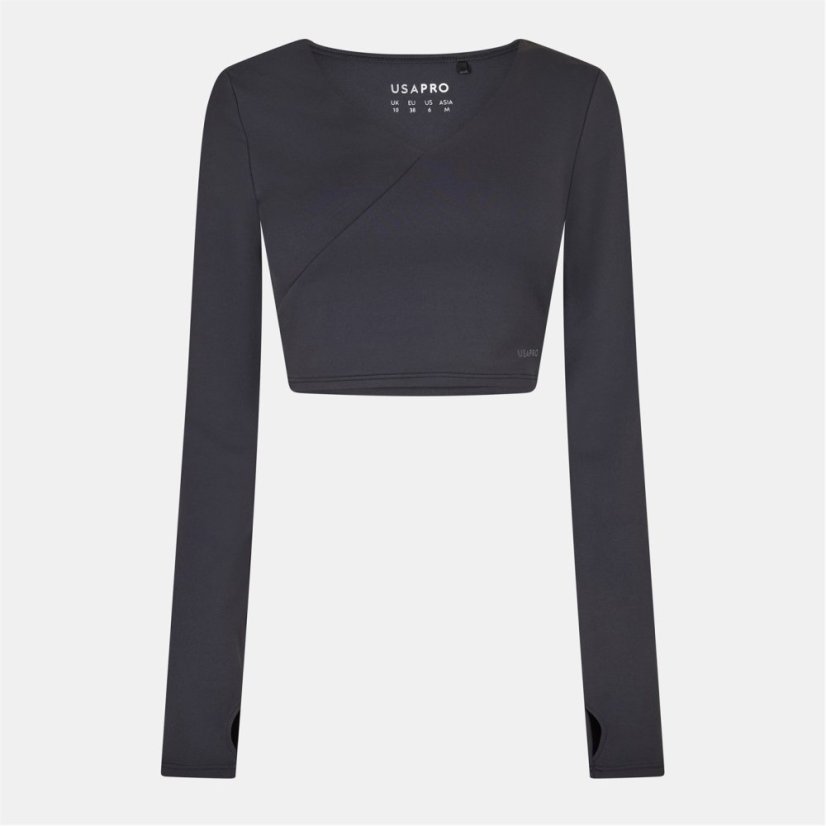 USA Pro Wrap Front Top Womens Black