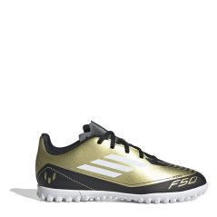 adidas F50 Club Children Astro Turf Football Boots Gold/Black