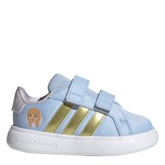 adidas Kids' Grand C Anna Low-Top Trainers Blue/Gold/Lvndr