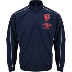 Umbro Unisex Kids Travel Jacket Bournemouth 2025 2026 Long Sleeve Full Zip Licensed Rain Anorak Peacoat
