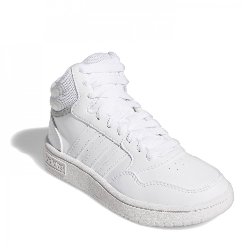 adidas Hoops Mid Shoes Juniors Triple White - Veľkosť: C10 (28)