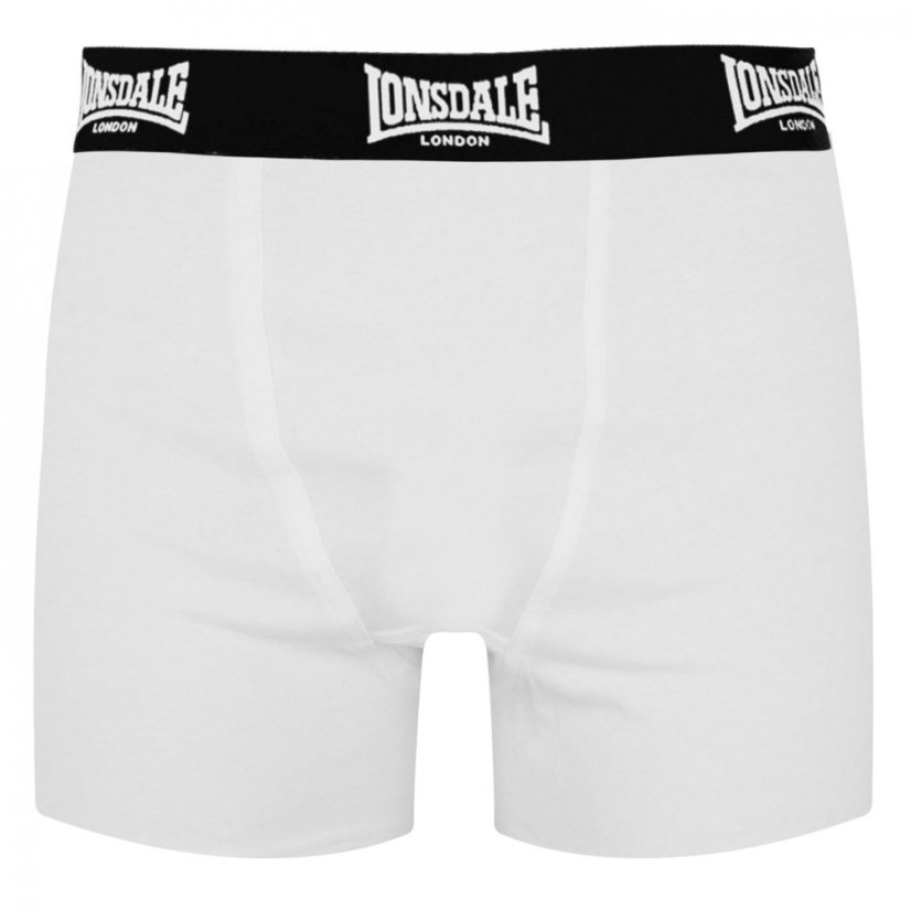 Lonsdale 2 Pack Trunk Shorts Junior Boys White/Black