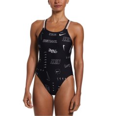 Nike HydraStrong Solid Spiderback 1-Piece Swimsuit Black