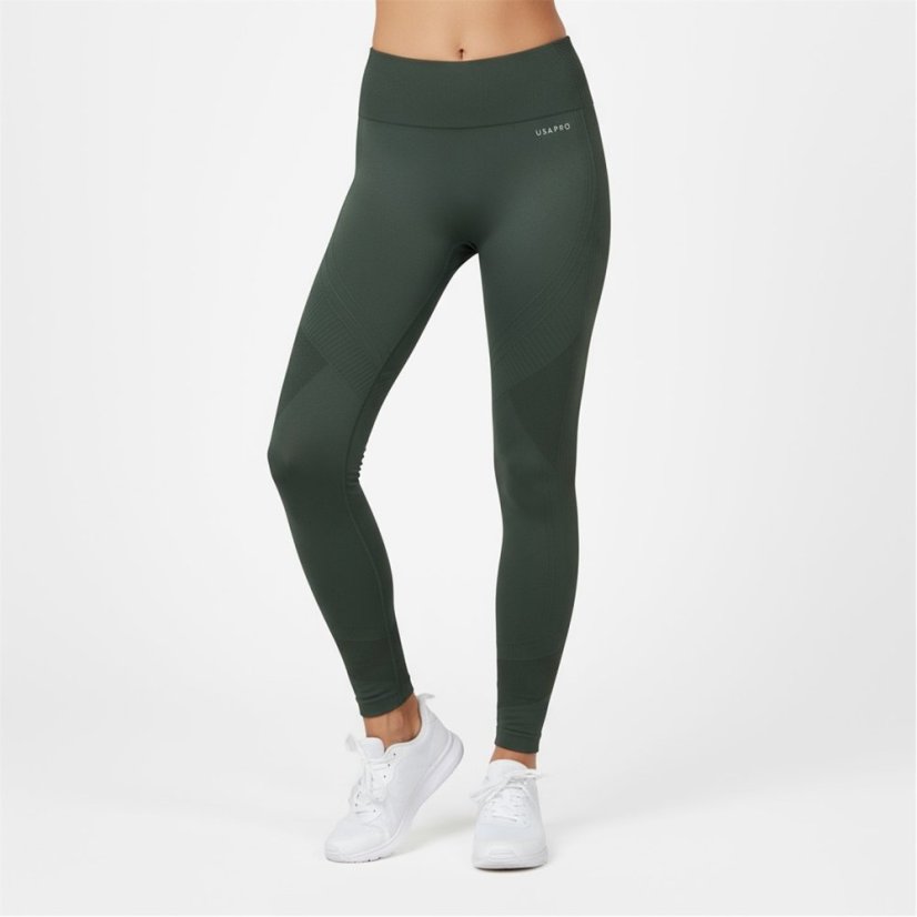 USA Pro Core High Rise Seamless Tights Womens Khaki