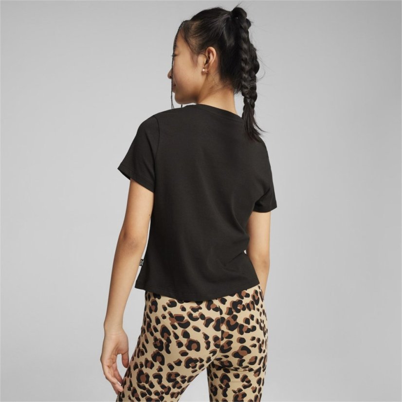 Puma Ess+ Animal Knotted Tee G T-Shirt Girls Puma Black