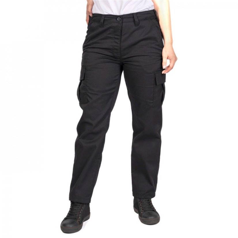 Lee Cooper Multi Pocket Combat Classic Work Cargo Trousers Ladies Black