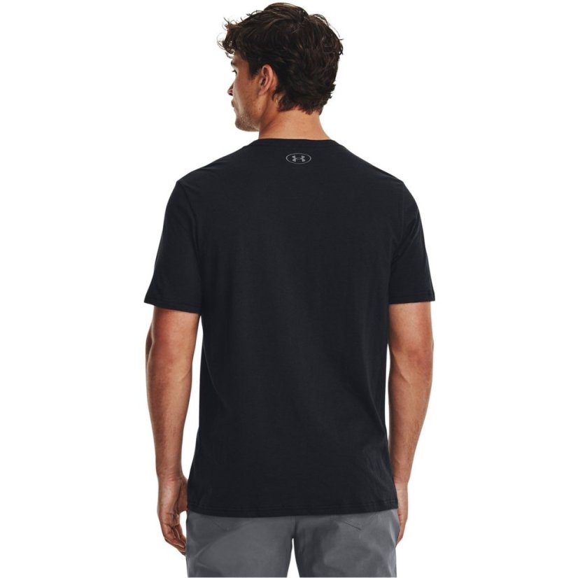Under Armour Men's Big Logo Fill Cotton Short Sleeve Performance Gym Top Black