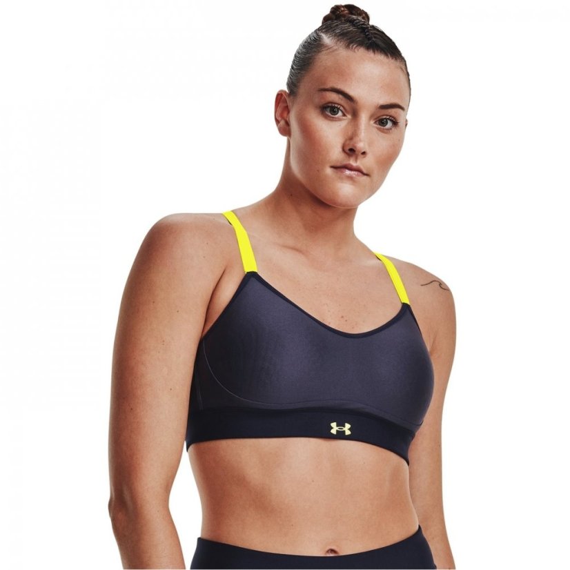 Under Armour Armour Ua Infinity Low Strappy Sports Bra Impact Womens Navy