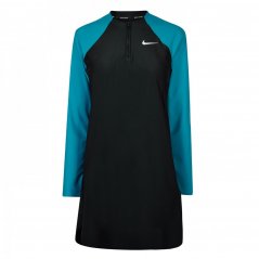 Nike Modest Victory Luxe Full Coverage Swim Dress Black/Aquamarin
