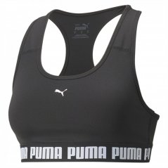 Puma Strong Medium Impact Sports Bra Womens Black