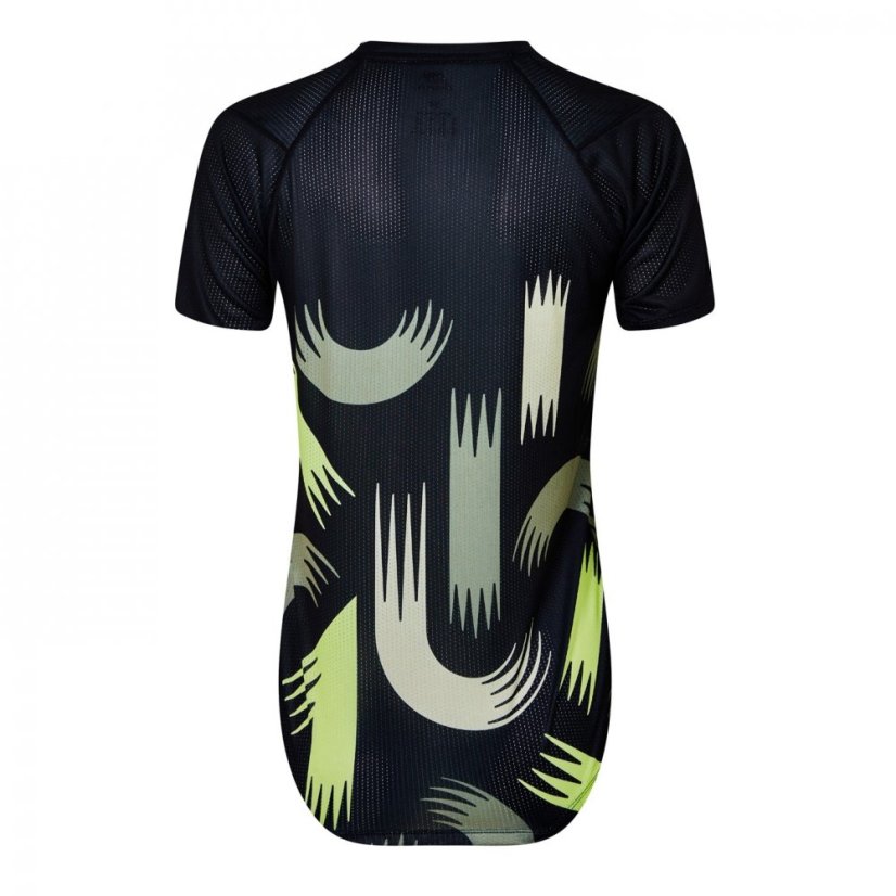 New Balance London Edition Printed Athletics Short Sleeve T-Shirt Womens Black/Green