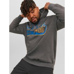 Jack and Jones Logo Hoodie Mens Plus Size Dark Grey