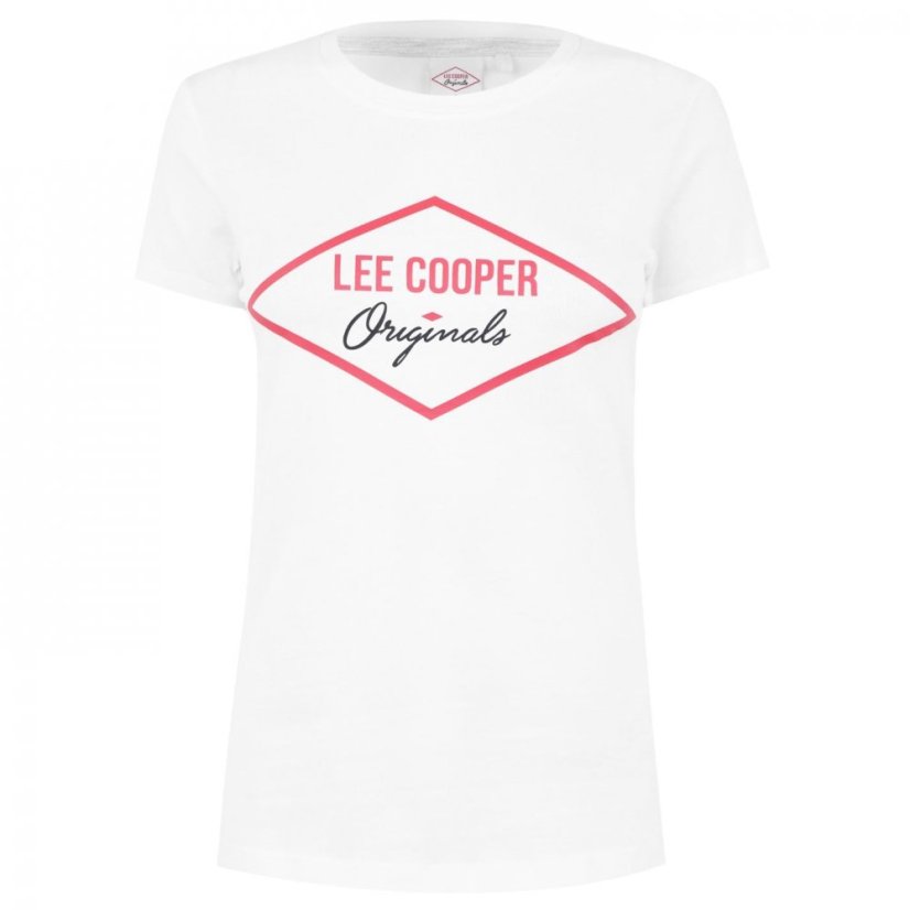 Lee Cooper Diamond T Shirt Ladies White