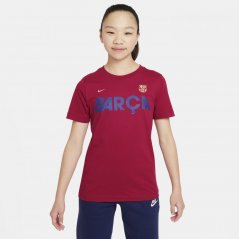 Nike FC Barcelona Mercurial T Shirt Juniors Red