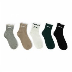 Slazenger Women's Ruffle Turn-Cuff Ankle Socks Multi