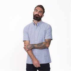 Firetrap Oxford Short Sleeve Shirt Mens Blue