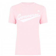 Converse Nova Logo T Shirt Ladies Coastal Pink