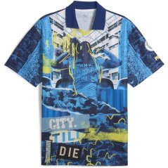 Puma Manchester City FtblNRGY+ Retro Shirt Adults Aqua/Blue
