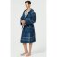 Howick Premium Bonded Check Dressing Gown Navy/Blue