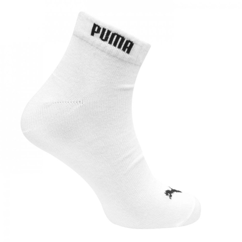 Puma 3 Pack Quarter Socks Mens White