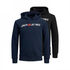 Jack and Jones Corp Logo 2 Pack Hoodie Mens Black Pack