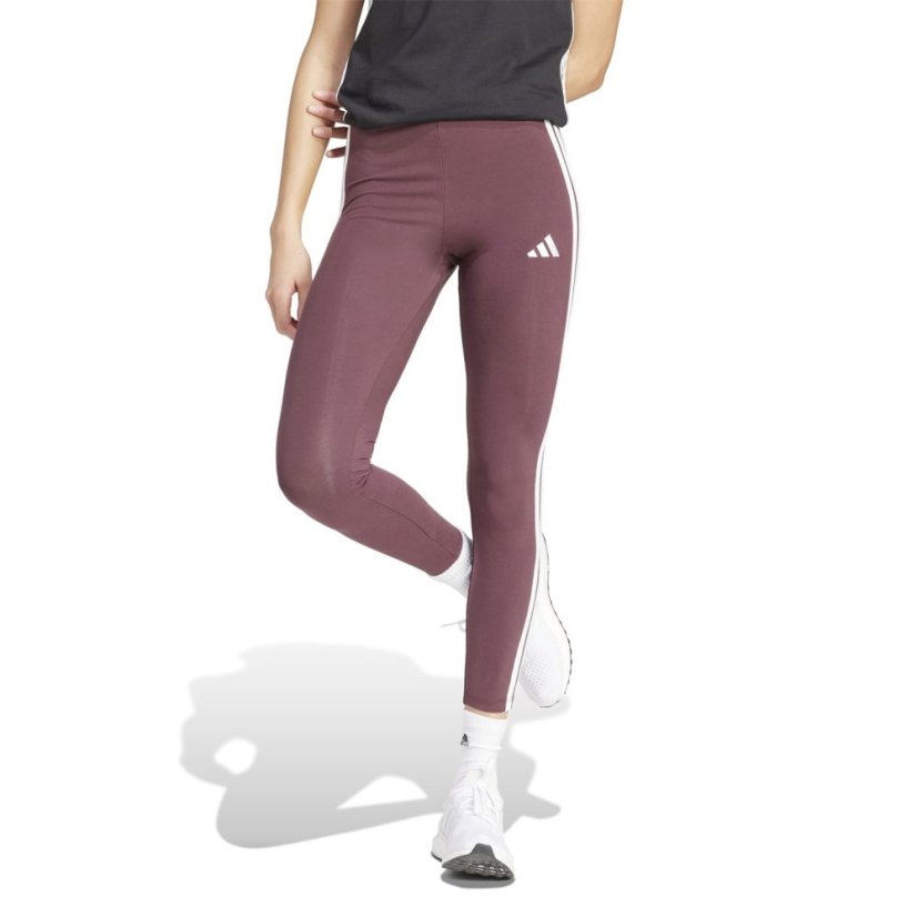 adidas Essentials 3 Stripe Leggings Womens Ruby