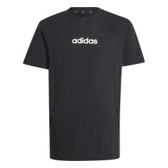 adidas Logo T Shirt Junior Blk/Wht Linear