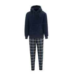 Linea Sherpa Hoody Pyjama Set Men Navy