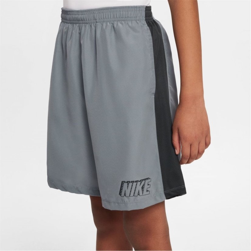 Nike Dri-FIT Academy Big Kids' Graphic Soccer Shorts Grey