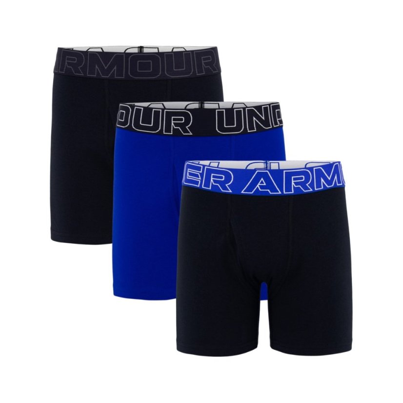 Under Armour 3pk Cotton Boxers Junior Boys Blk/Blue/Blk