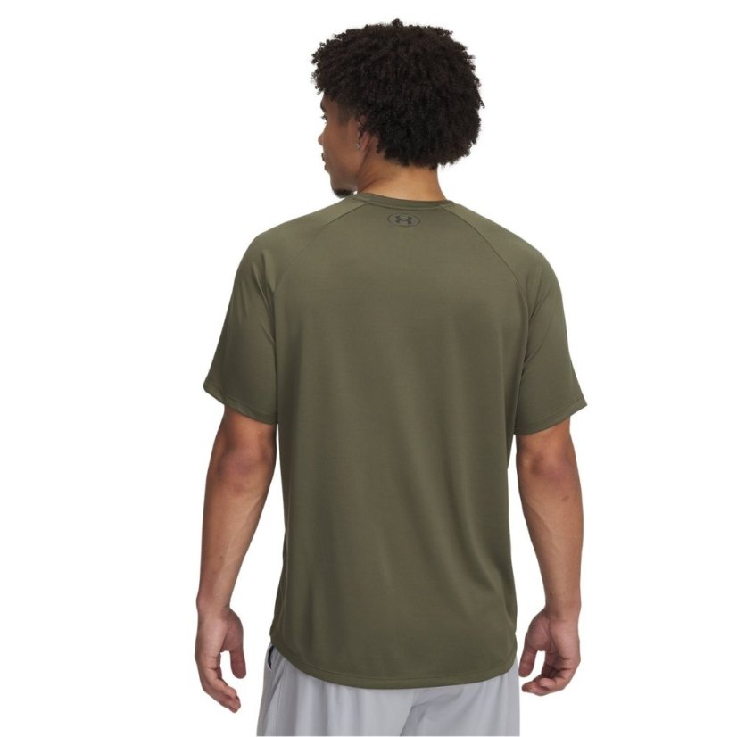 Under Armour Men's Spring Tech Print Short-Sleeve Performance Gym Top Marine OD Green