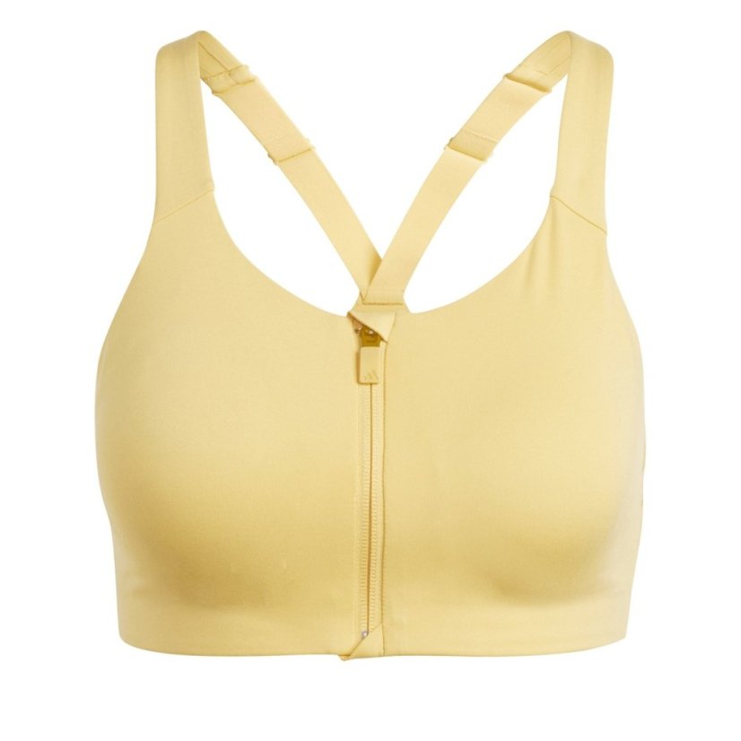adidas Women's Tlrdim Lux Zipped Non Wired High Impact Sports Bra Yellow