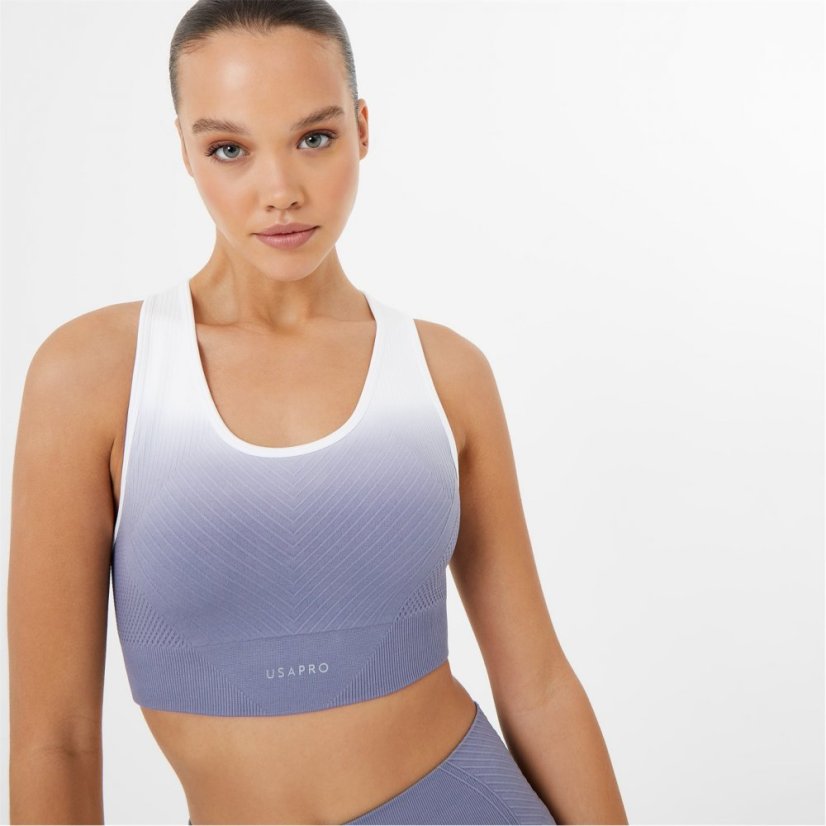 USA Pro Seamless Ombre Sports Bra Silver Bullet