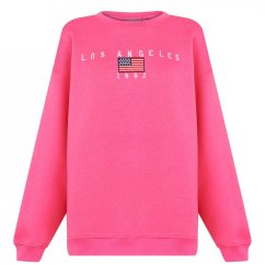 Daisy Street LA Sweatshirt Bright Pink