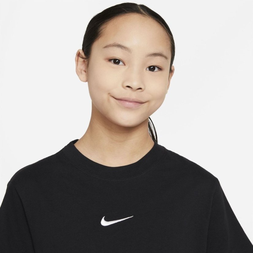 Nike Sportswear Big Kids' (Girls') T-Shirt Black/White