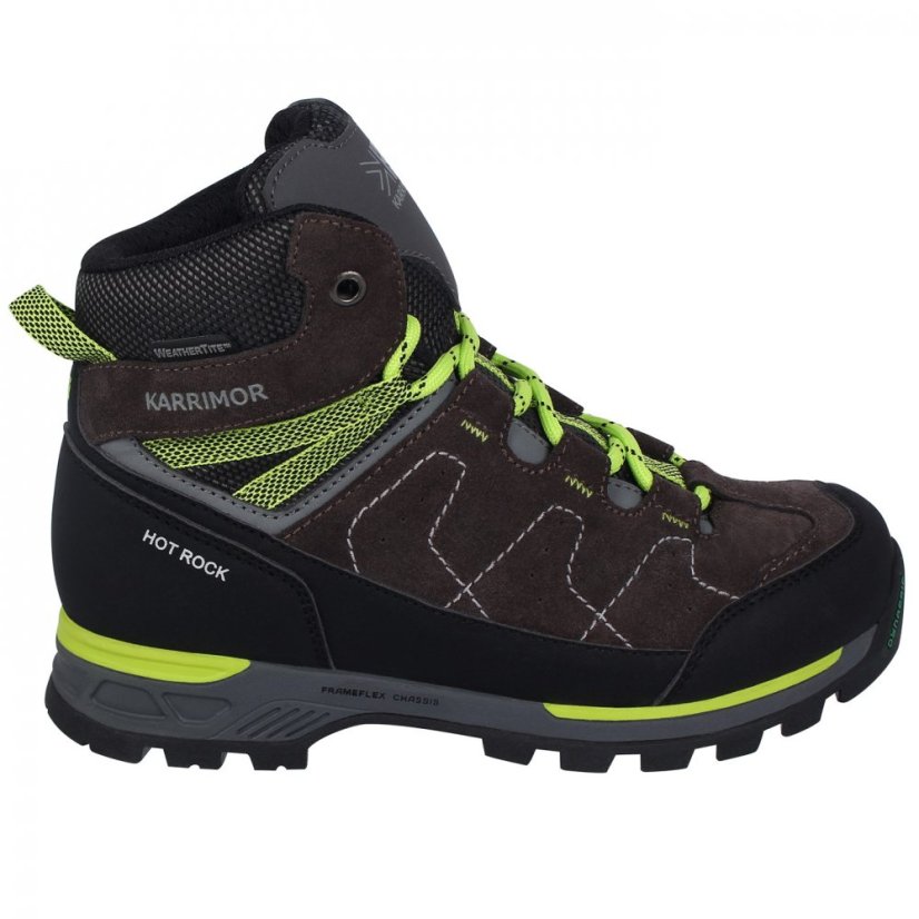 Karrimor Hot Rock Waterproof Walking Boots Childrens Charcoal/Green