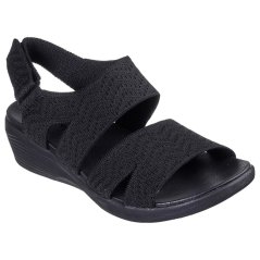 Skechers Adjustable Knit Cut Out Sandal W Lu Sports Sandals Womens Black