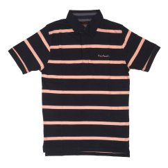 Pierre Cardin Short Sleeve Rugby T Shirt Mens Navy/Pink