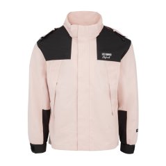 Lee Cooper Men's Windproof Hooded Padded Long Sleeve Waterproof Jacket Light pink