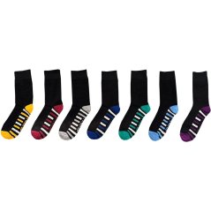Firetrap Formal Socks 7 Pack Mens Colour Sole