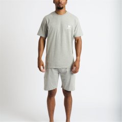 Money Lounger Elasticated Short Twin Set Grey Melange