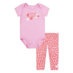 Nike Kids' Floral Bodysuit Legging Set Onesie Pink Rise
