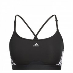 adidas Adidas Aeroreact Training Light-Support 3-Stripes Low Impact Sports Bra Womens Black/White